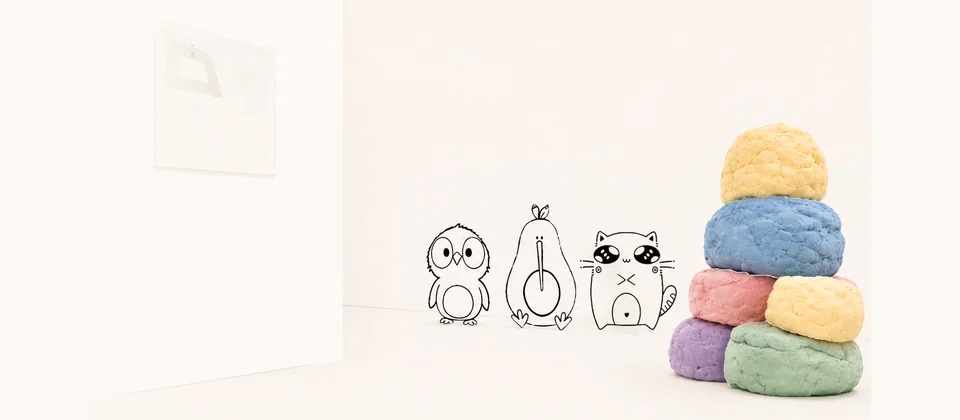 FUGITOTO characters with coloured ice cream objects