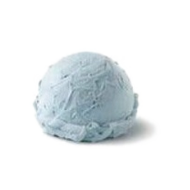 Blue spirulina ice cream scoop